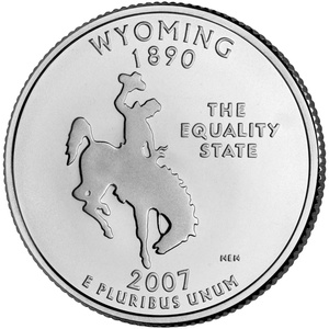 2007 Quarter - S - Wyoming - Silver Proof reverse